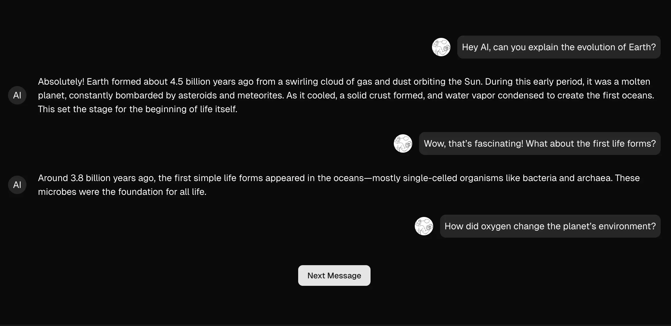 Chat container component preview